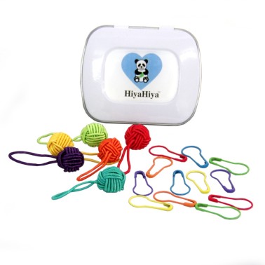 Hiya Hiya -  Notion Tin with Yarn Ball Stitch Markers and Knitter's Safety Pins